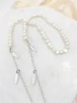 SUNNY CORDS BEAD IT PEARL WHITE FEATHERS