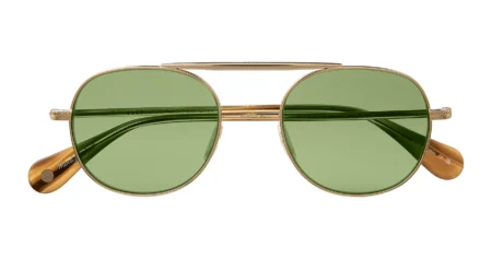 Garrett Leight Van Buren II Gold-Sap Tortoise/Flat Pure Green